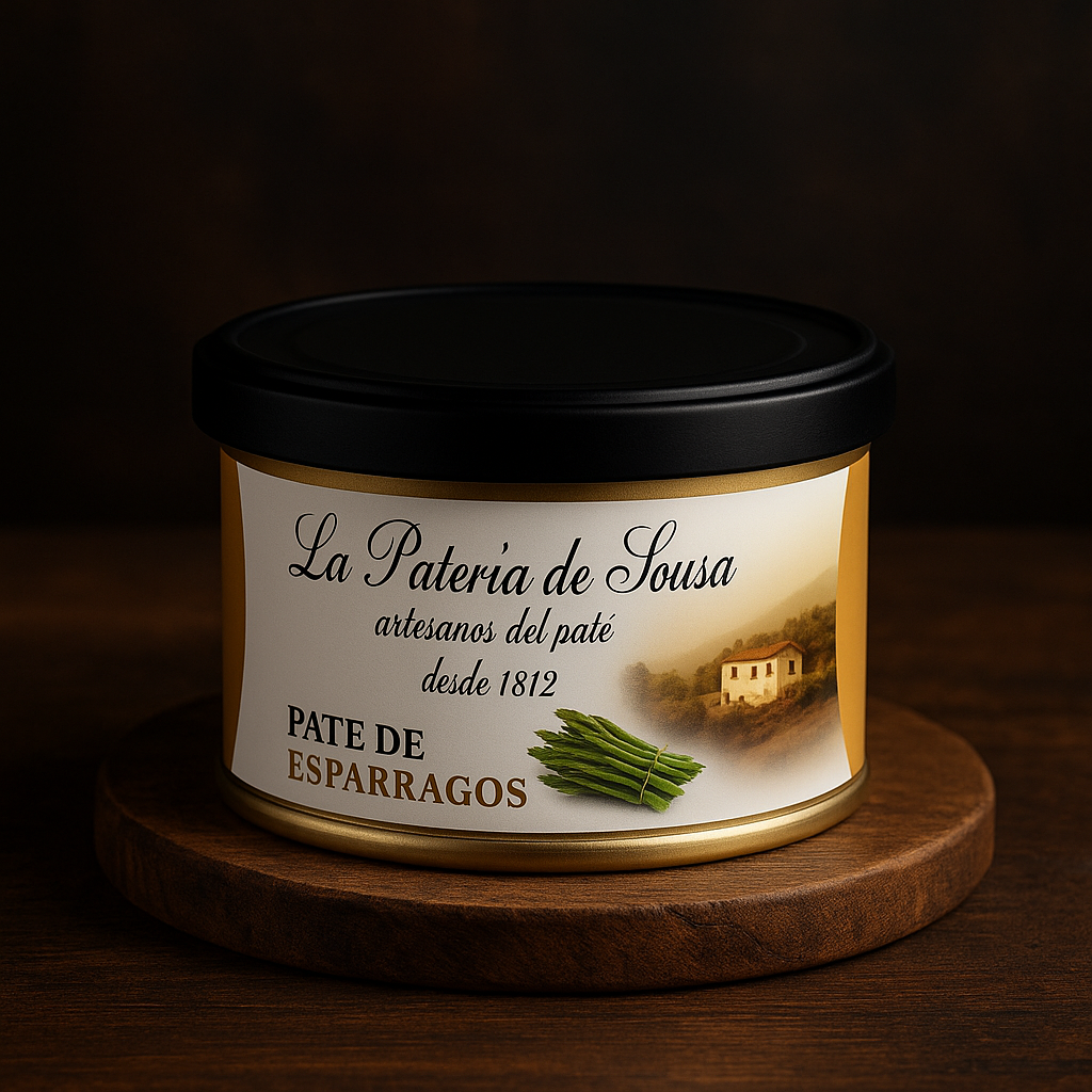 Paté Vegetal de Espárragos Artesanal y 100% Natural. (33 unidades). (Sin gluten y sin lactosa).