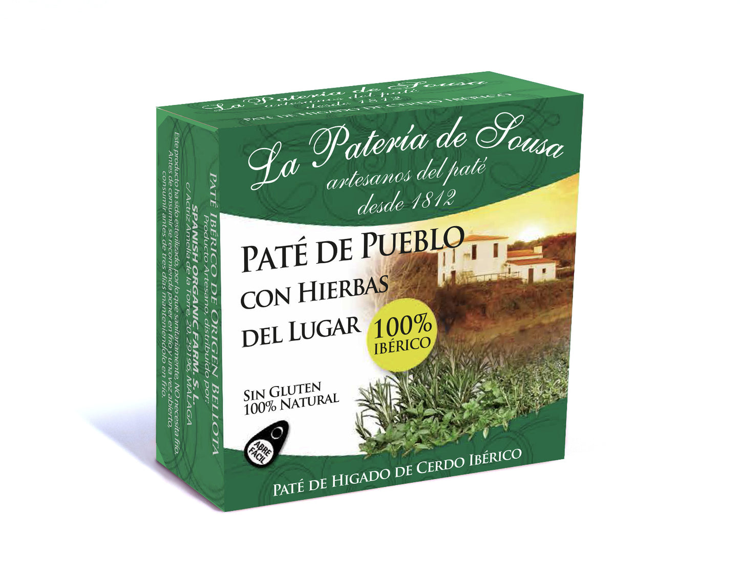 Caja de Paté Ibérico De Pueblo con Hierbas del Lugar 100% natural (caja 35 uds.) – 1,50€/ud. SIN CLUTEN