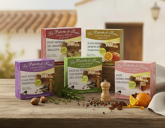 Caja surtida de Patés Ibéricos 100% Naturales (caja 35 uds.) – 1,50€/ud. SIN GLUTEN.