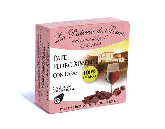 Paté Ibérico Pedro Ximénez con Pasas 100% natural (caja 35 uds.) – 1,50€/ud.